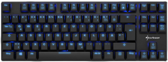Sharkoon teclado USB blue shark writer tkl RGB